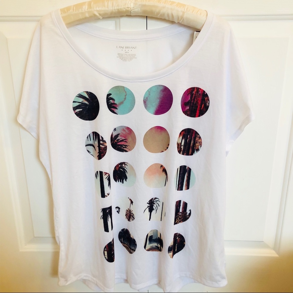 NWT lane Bryant plus size white graphic t-shirt